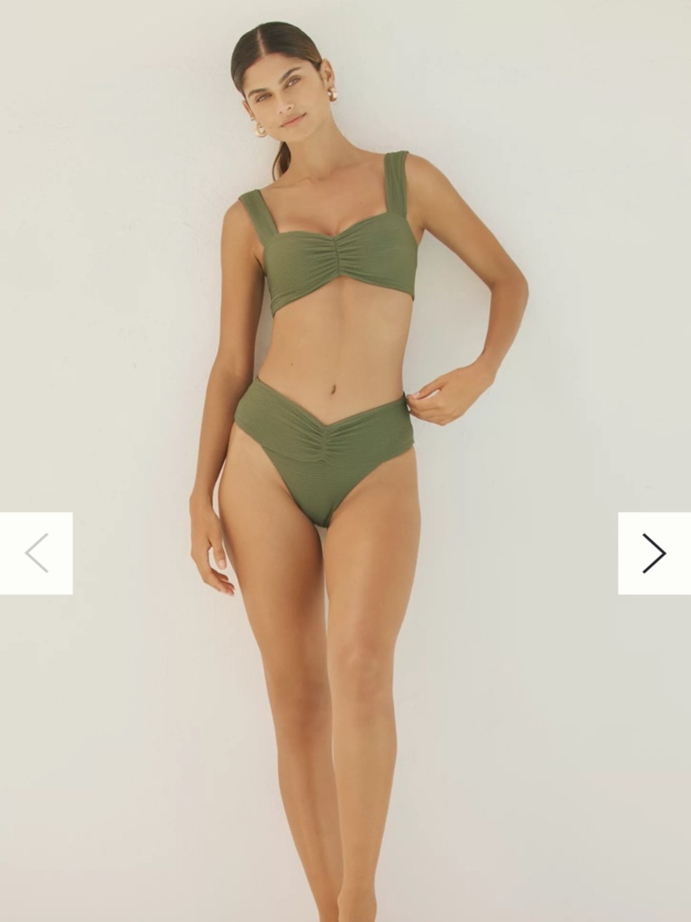 l*space Olive Ruched Scoop Bikini Set